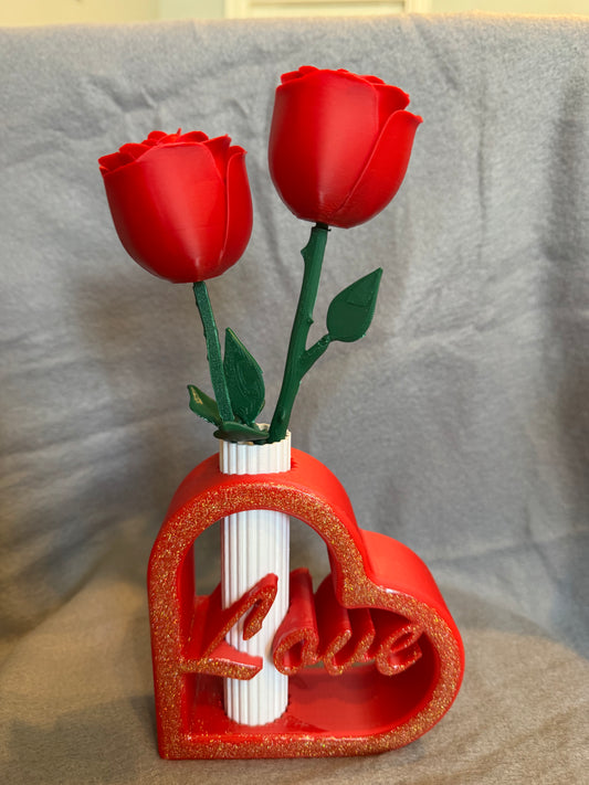 Love Vase w/ Roses